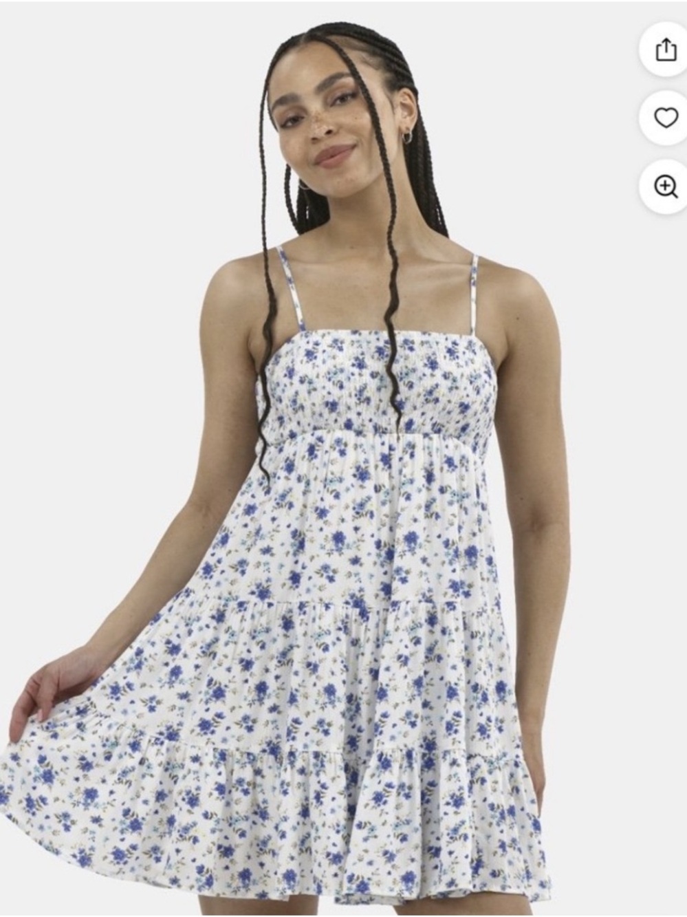 Floral Tiered Sundress - Blue Floral size XL - Picture 1 of 6